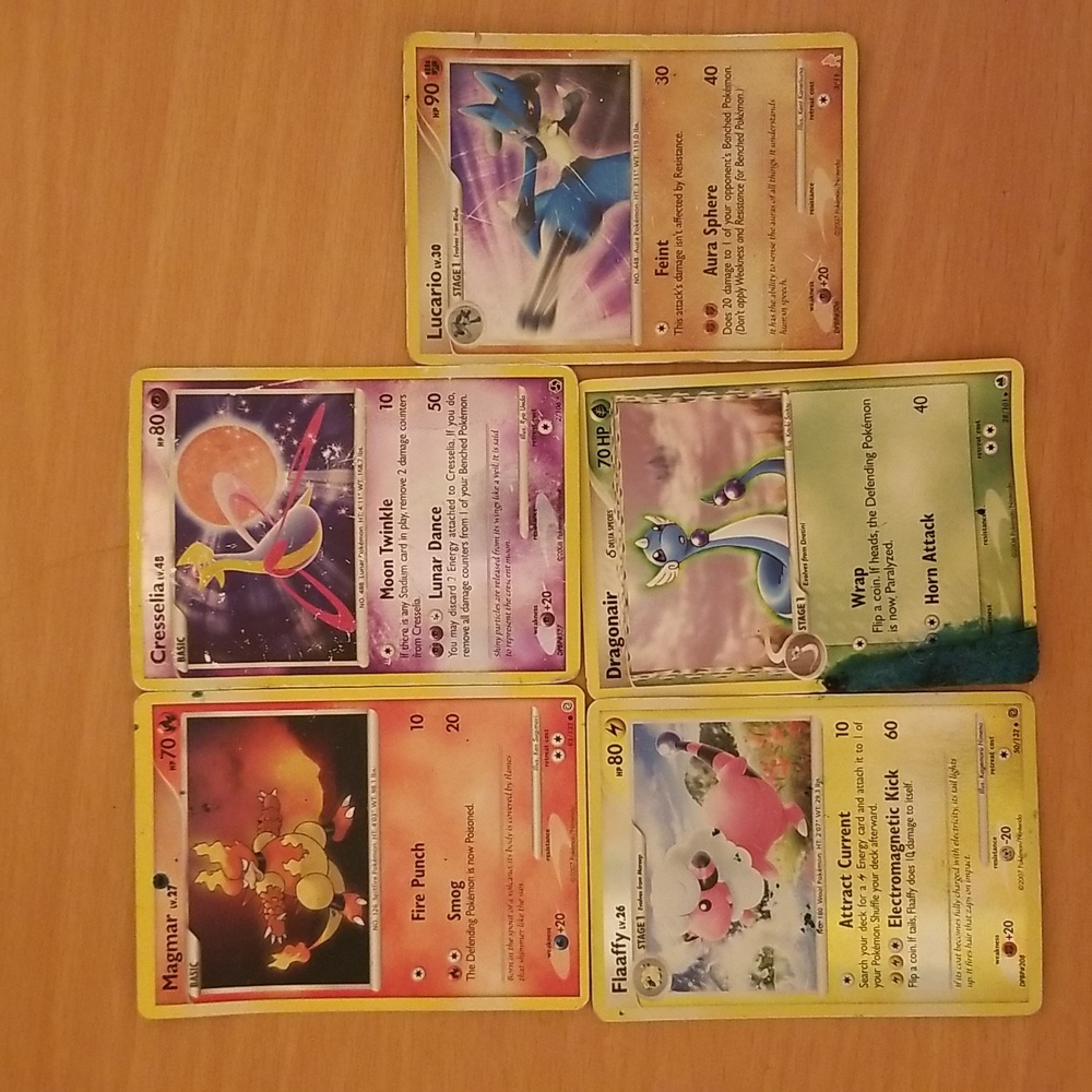 Pokemon Magmar, Cresselia, Lucario, Flaafy, Drgonair Free w. full price purchase
